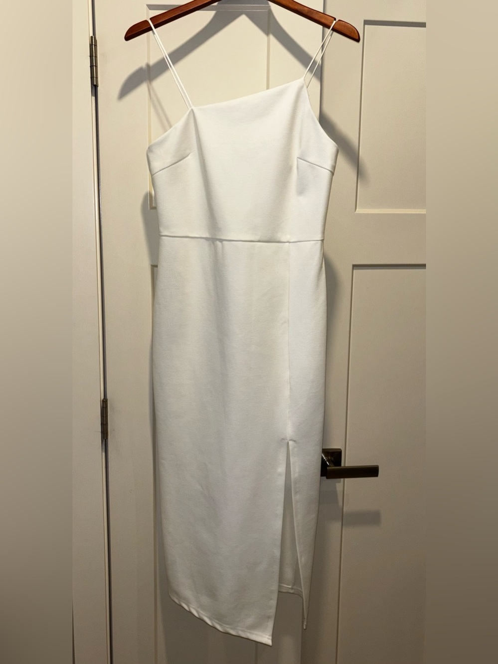 Petal & Pup White Spaghetti-Strap Midi Dress with Side Slit